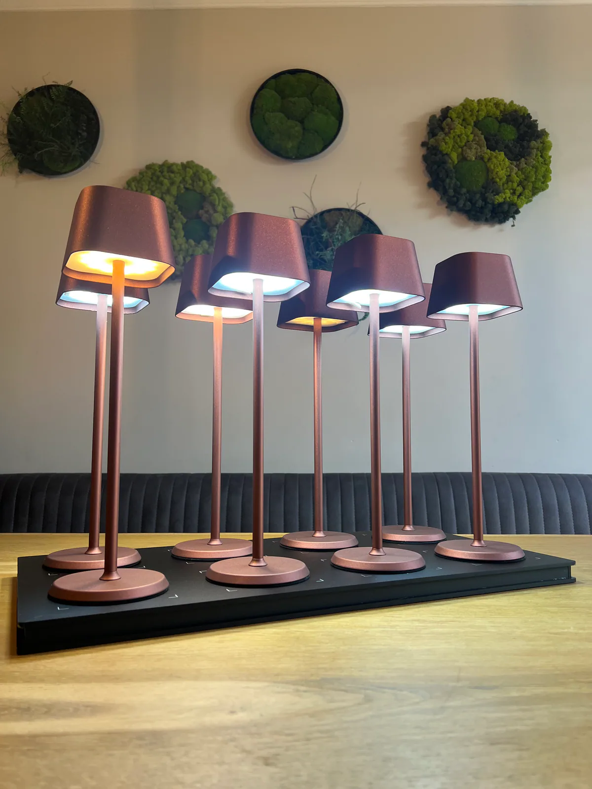 Caro Ruby Horeca Tafellamp 8 lampen + laadstation sfeerbeeld 3