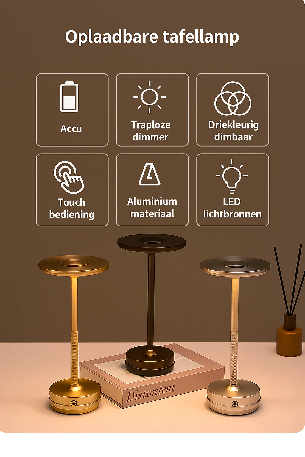 Eclips Tafellamp Grijs sfeerbeeld 4