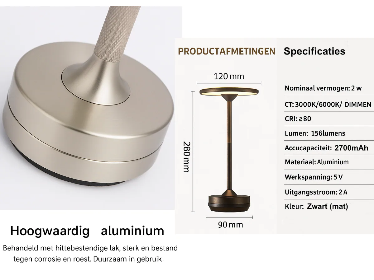 Eclips Tafellamp Zilver sfeerbeeld 7