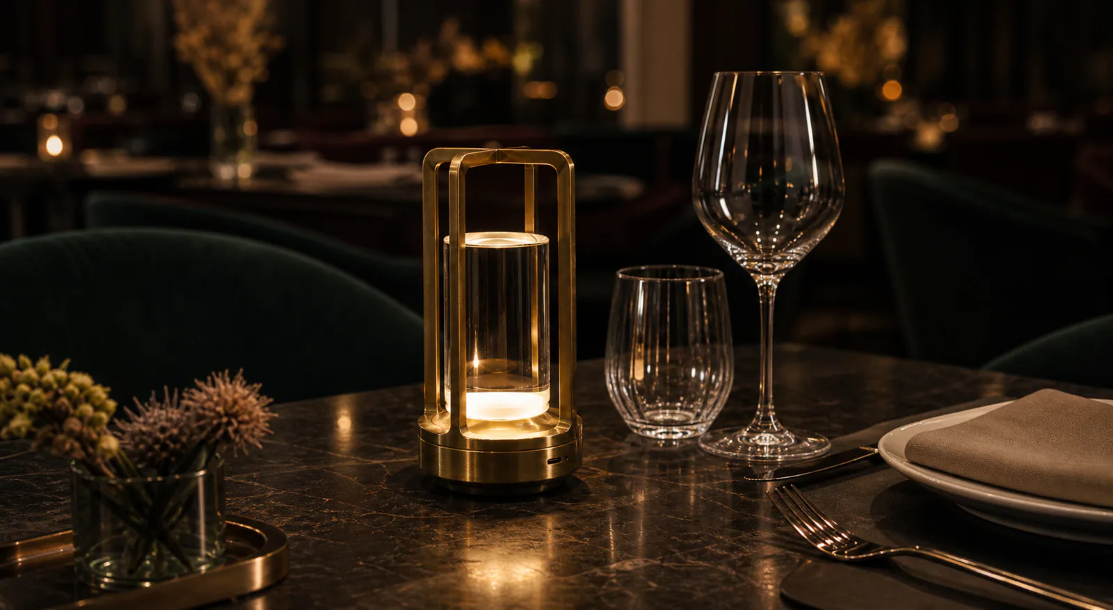 Lanta Horeca Tafellamp 1 lamp + laadstation sfeerbeeld 3