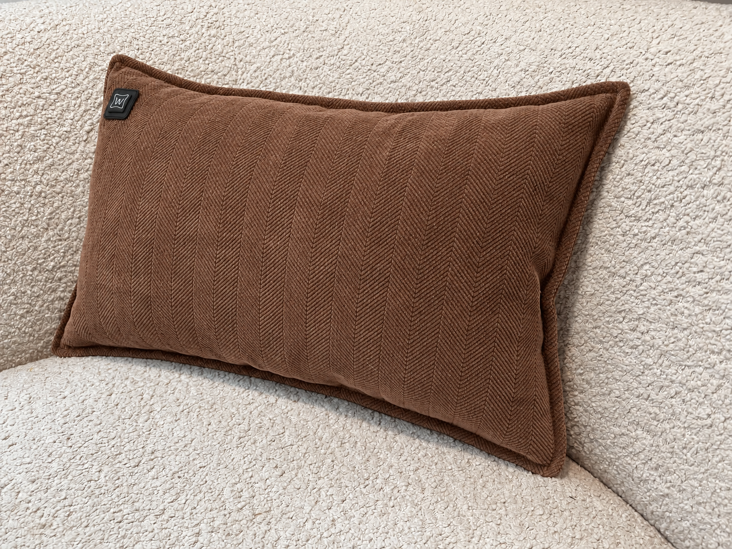 Bruin Warmpi chenille warmtekussen 50x30cm voor gerichte infraroodwarmte – Toon productfoto 2