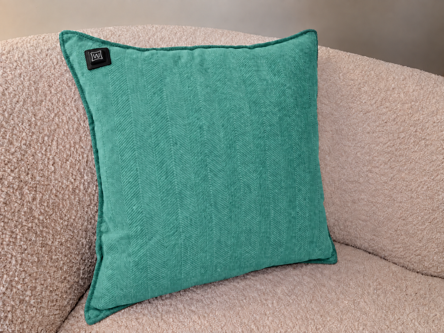 Warmpi Chenille Turkis 45x45cm infrarød varmepude – Vis produktbillede 3