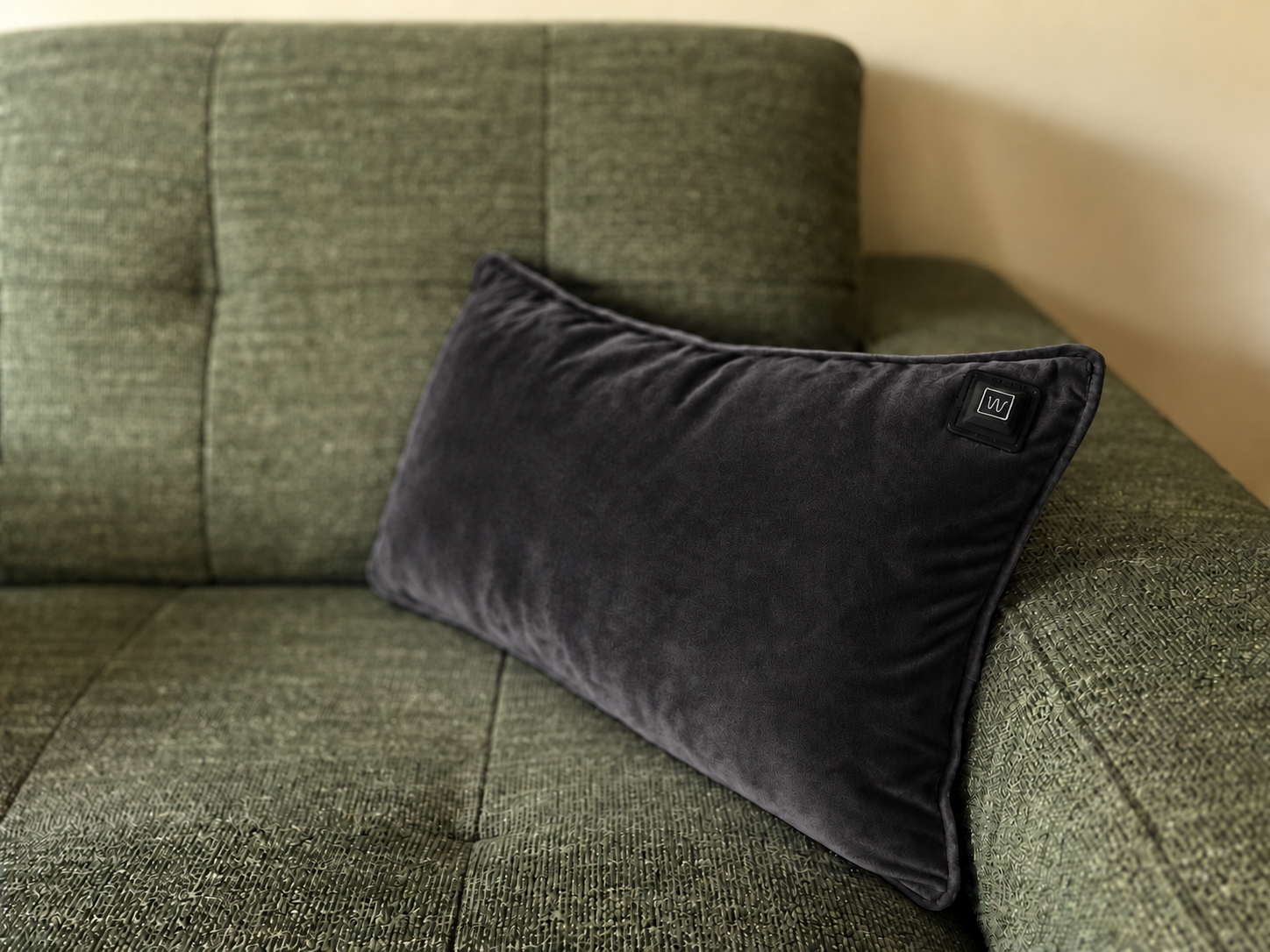 Zwart Warmpi fluweel warmtekussen 50x30cm met zachte velvet stof en infraroodwarmte – Toon productfoto 2