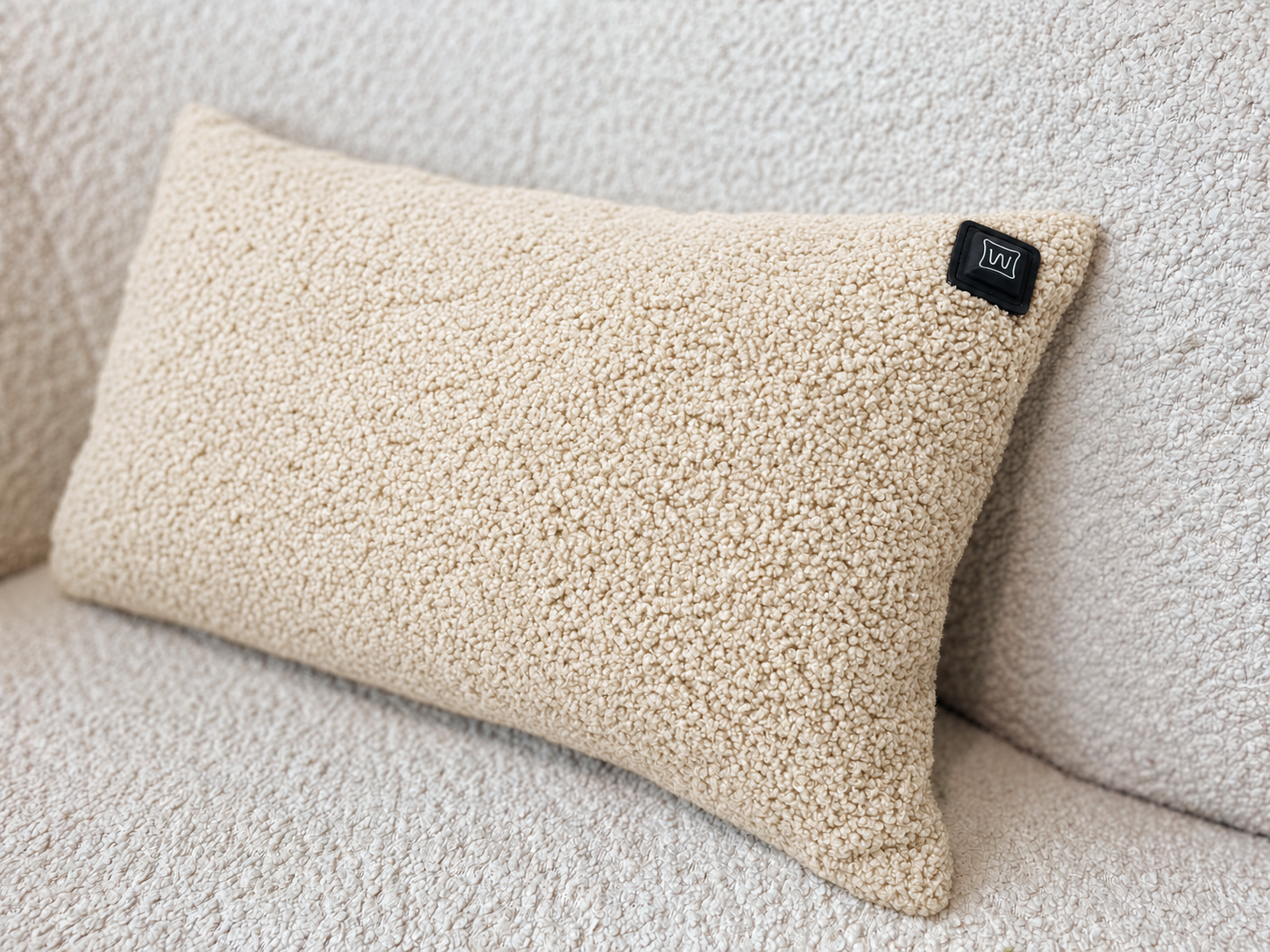 Off-White Warmpi teddy warmtekussen 50x30cm met knuffelbare stof en infraroodwarmte – Toon productfoto 2