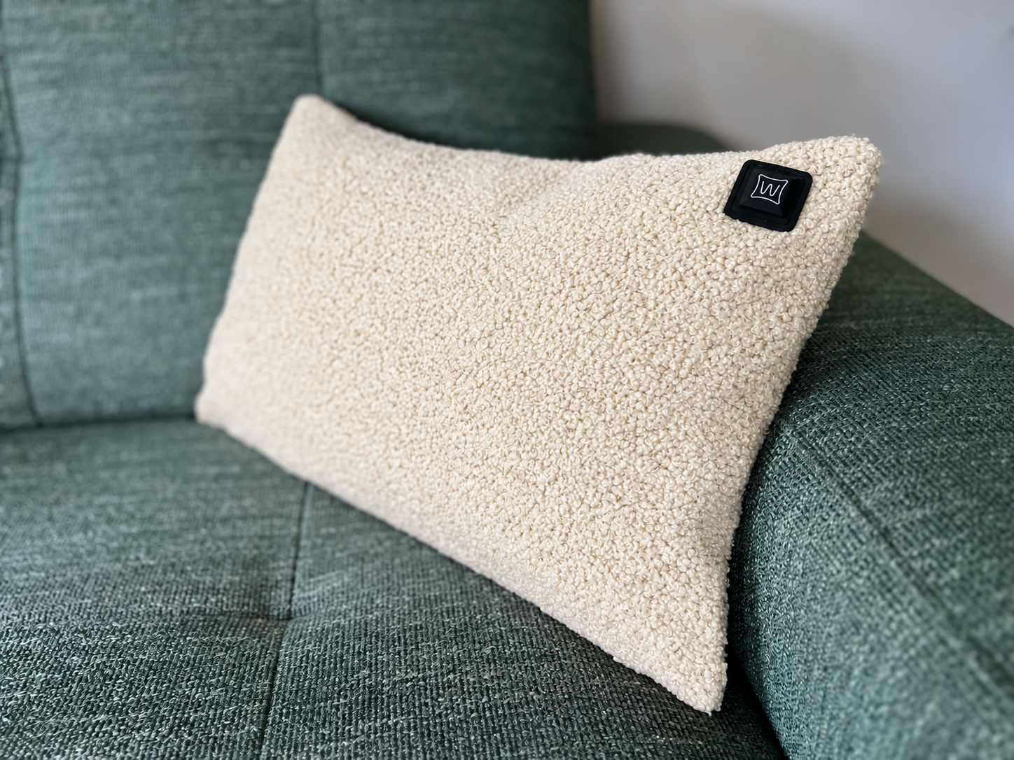 Off-White Warmpi teddy warmtekussen 50x30cm met knuffelbare stof en infraroodwarmte – Toon productfoto 3
